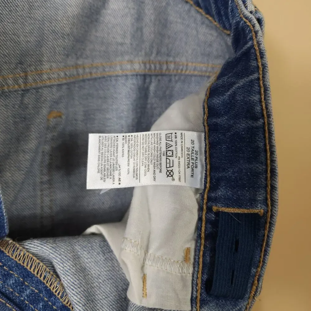 Old Navy High-Waisted Baggy Ripped Wide-Leg Jeans for Girls Size 20